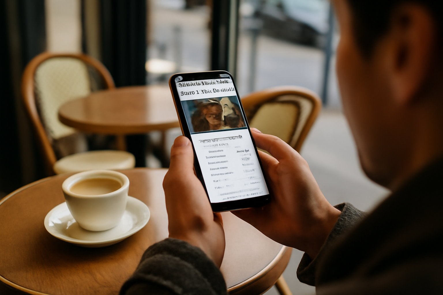 photo photoréaliste d’un écran de réservation de cinéma sur mobile avec horaires et une notification liée à une avant-première