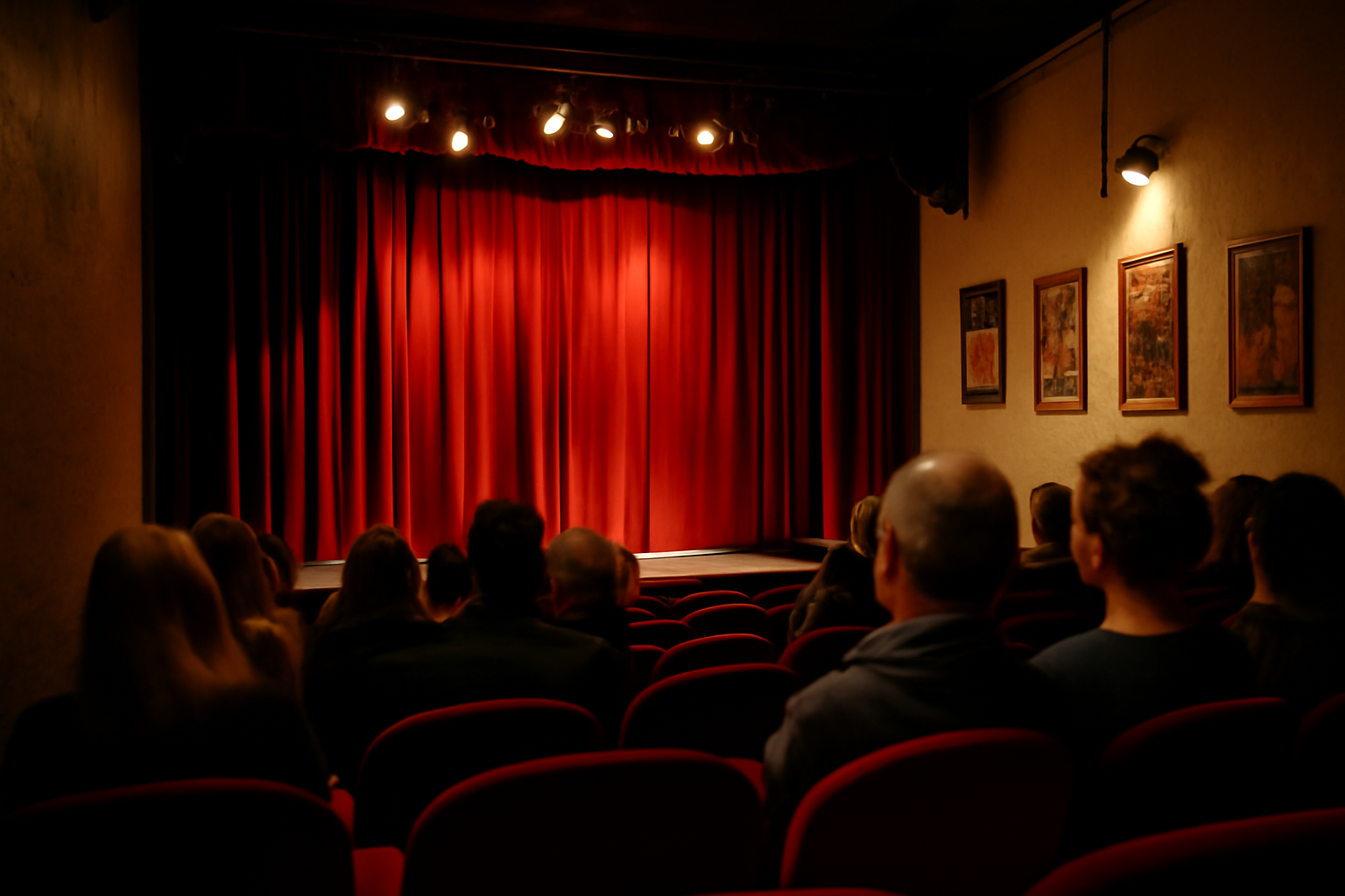 studio-théâtre : scène réaliste dans une salle de spectacle à proximité