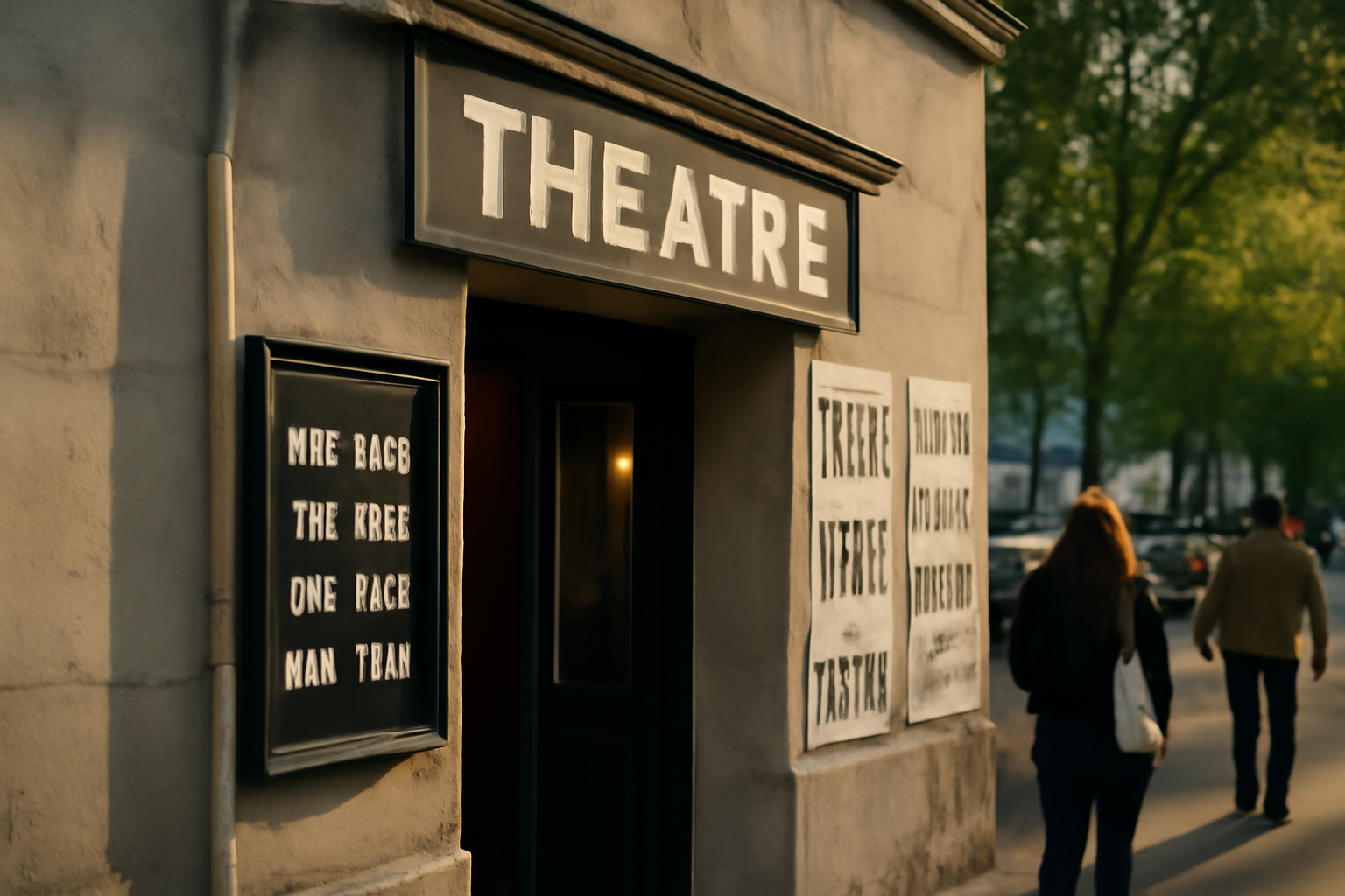 théâtre darius milhaud à Paris 19e, entrée d’une salle de spectacle et affiches de programmation