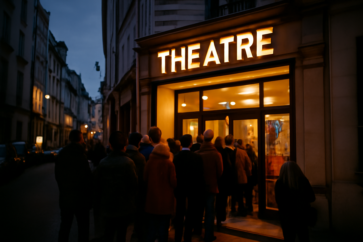 théâtre de la renaissance, façade et entrée de salle parisienne