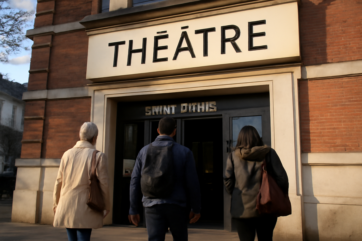 Façade du théâtre gérard-philipe à Saint-Denis, entrée et signalétique