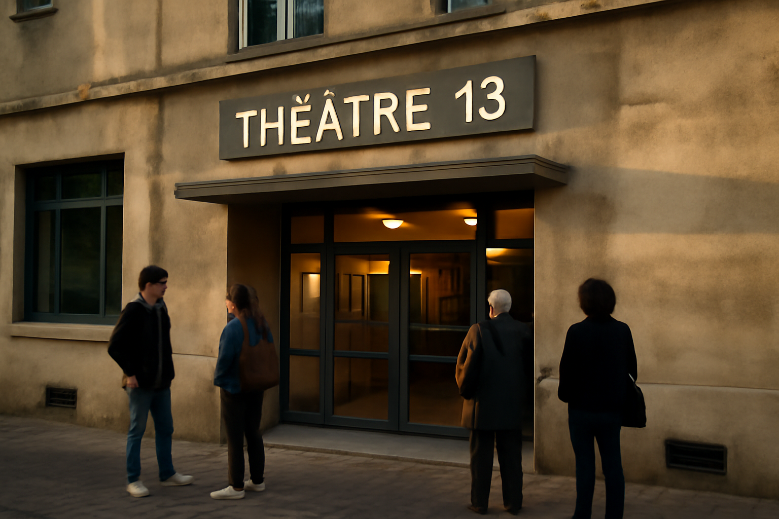 Théâtre 13 Paris, entrée du lieu au 13e arrondissement, scène photo réaliste