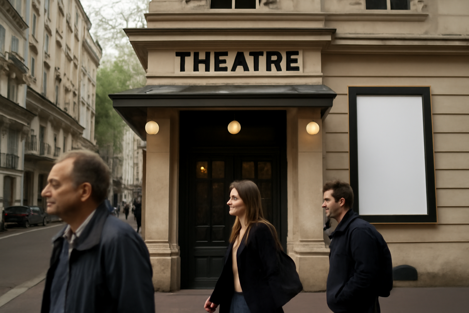 théâtre des nouveautés à Paris, entrée sur le boulevard Poissonnière