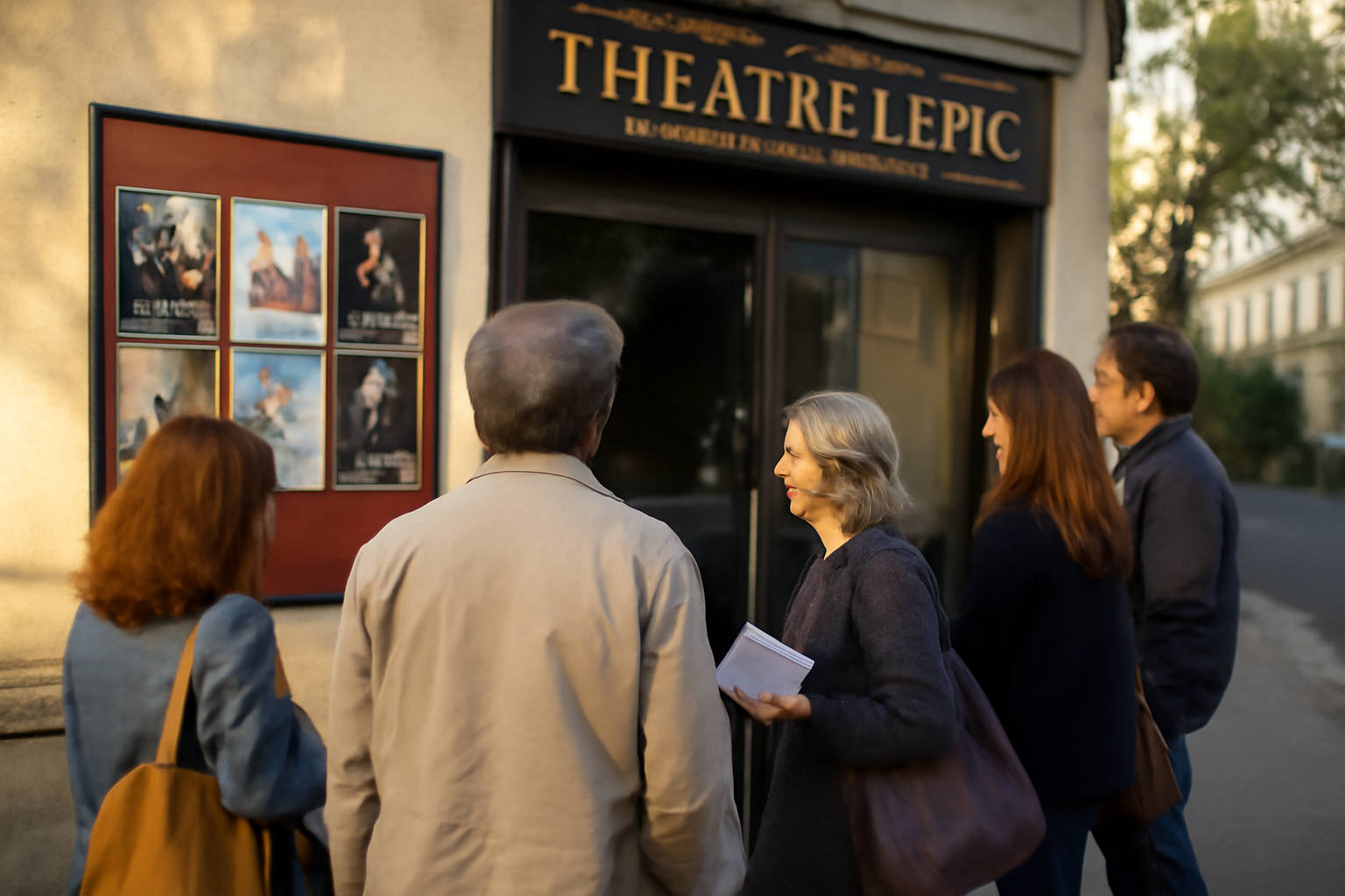 Théâtre Lepic à Paris, façade sur la butte Montmartre et entrée de salle