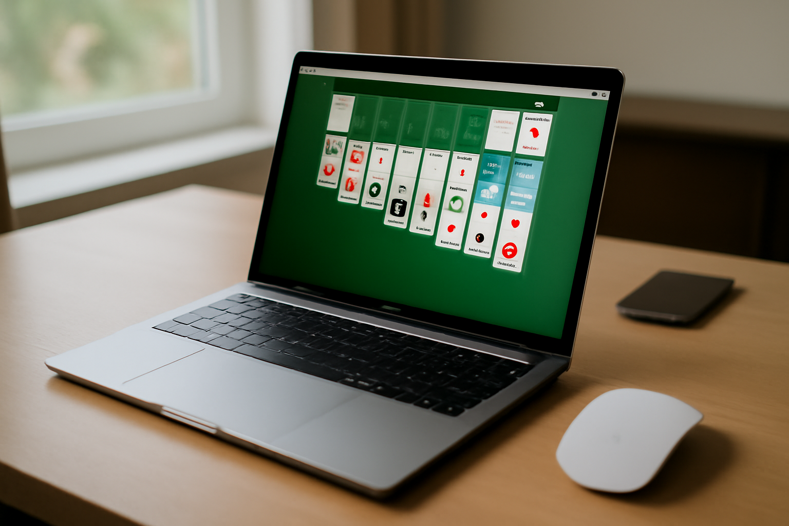 jeux.com solitaire en plein écran sur un navigateur PC, cartes de Klondike disposées en colonnes