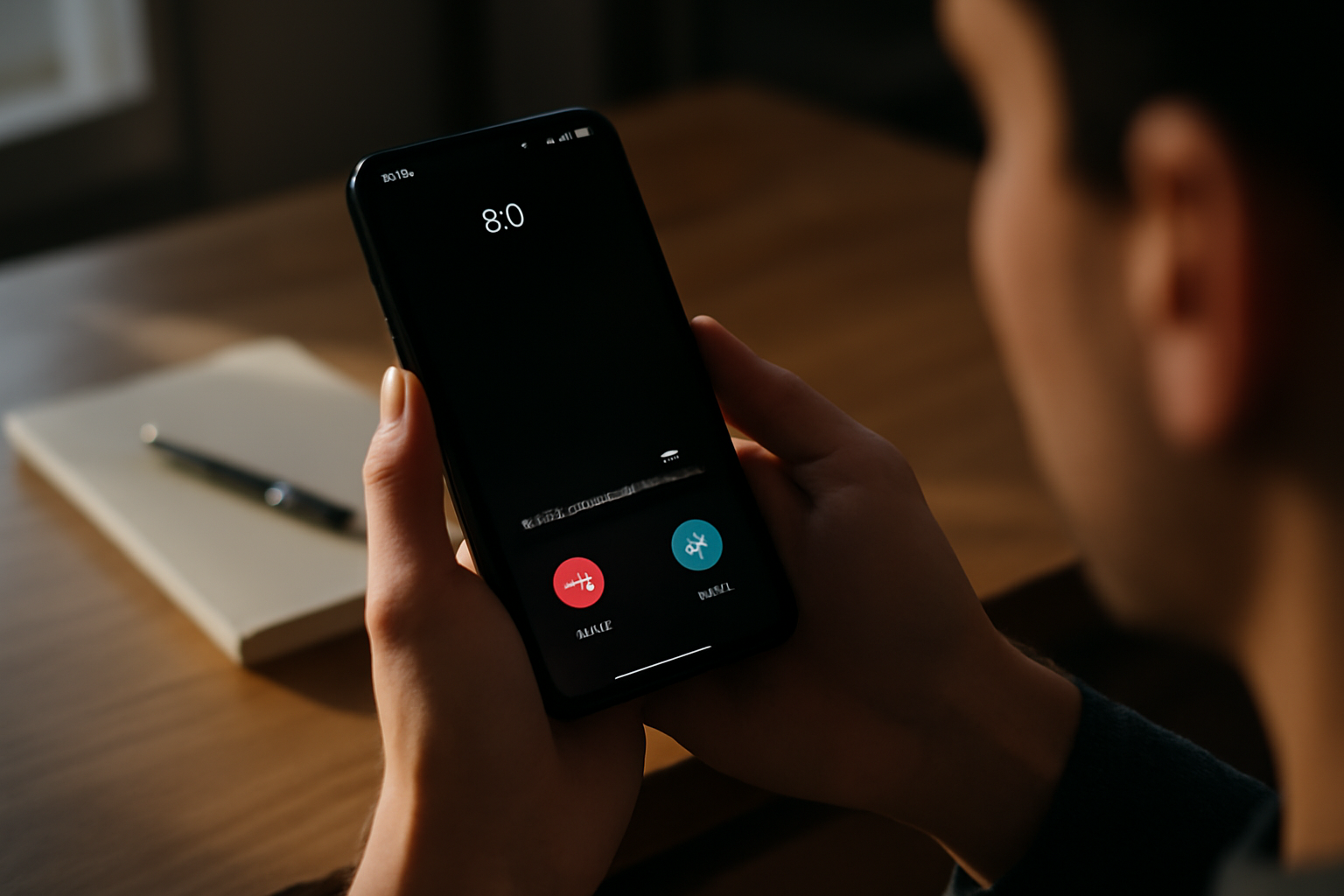 Blocage d’un appel suspect reçu sur un smartphone avec notification affichée