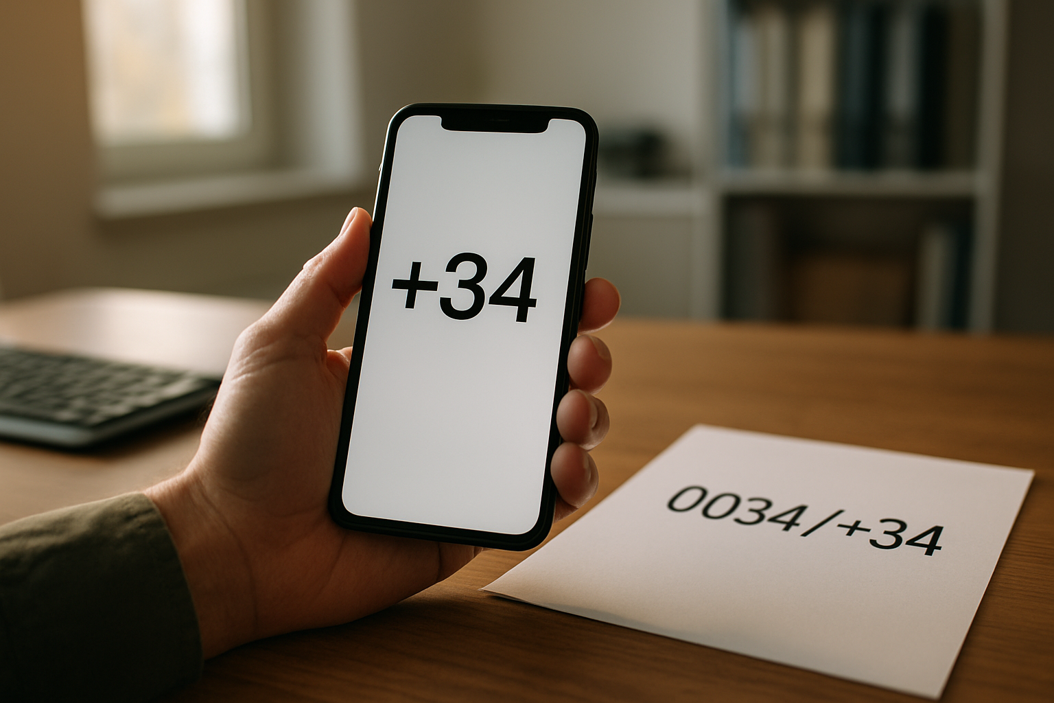 Composer un numéro avec le préfixe international 0034 pour appeler l’Espagne depuis la France